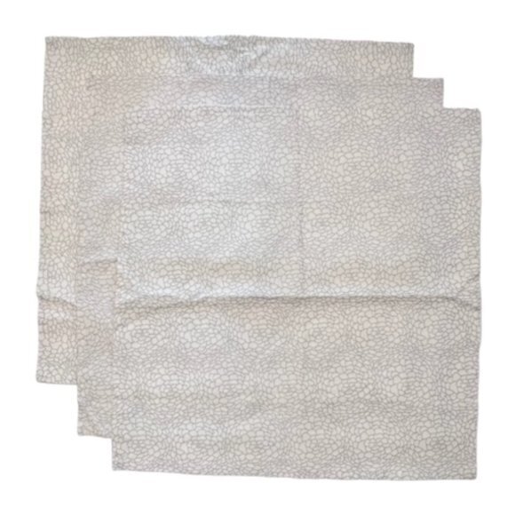 Calvin Klein Cotton Napkins Silver Floral 20" Square Set of 3 COTTAGECORE Preppy - Picture 5 of 11